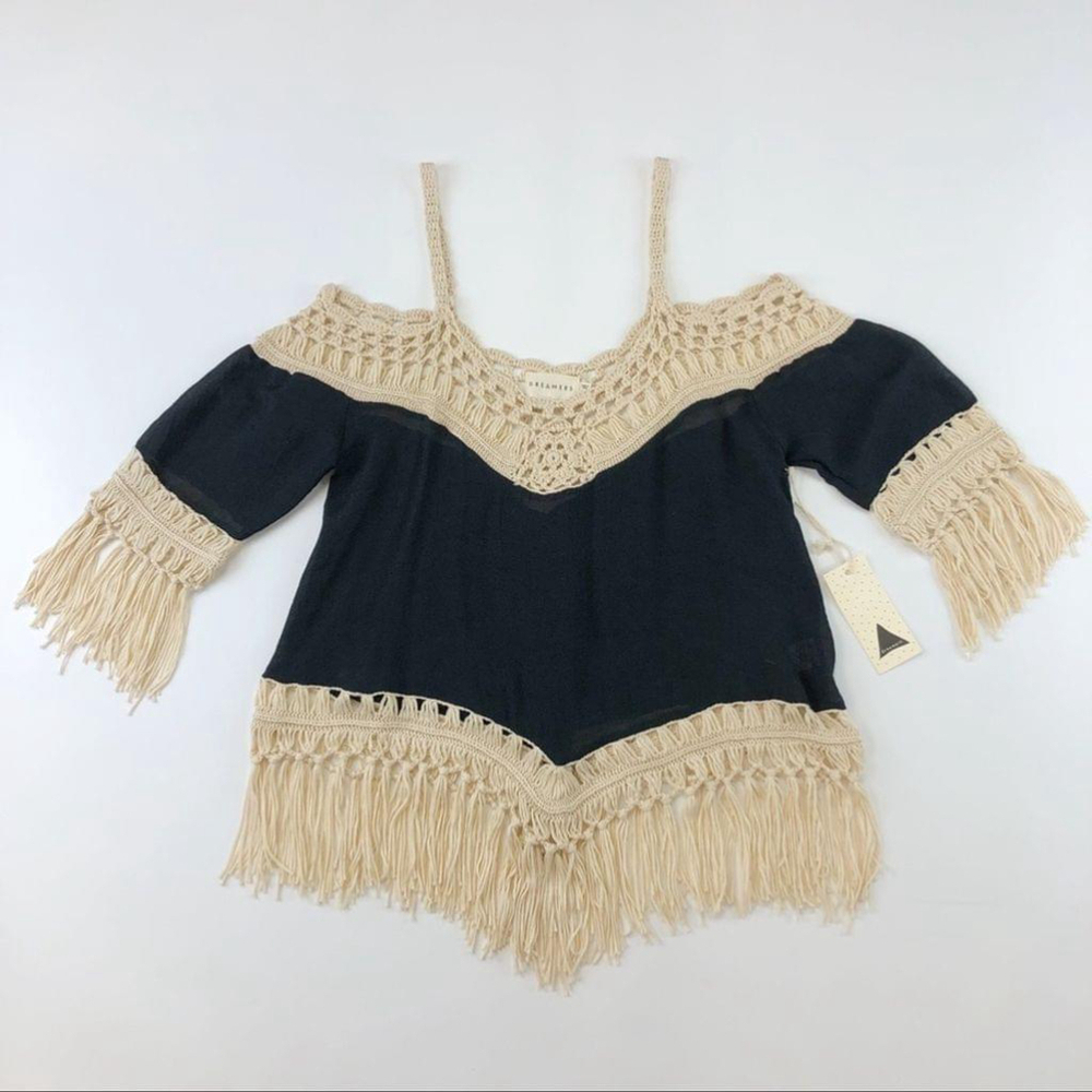 DREAMERS NEW fringe crochet top Small